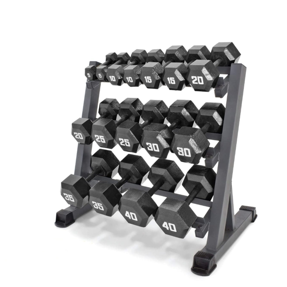 3 Tier Steel Home Workout Gym Dumbbell Weight Rack Storage Stand