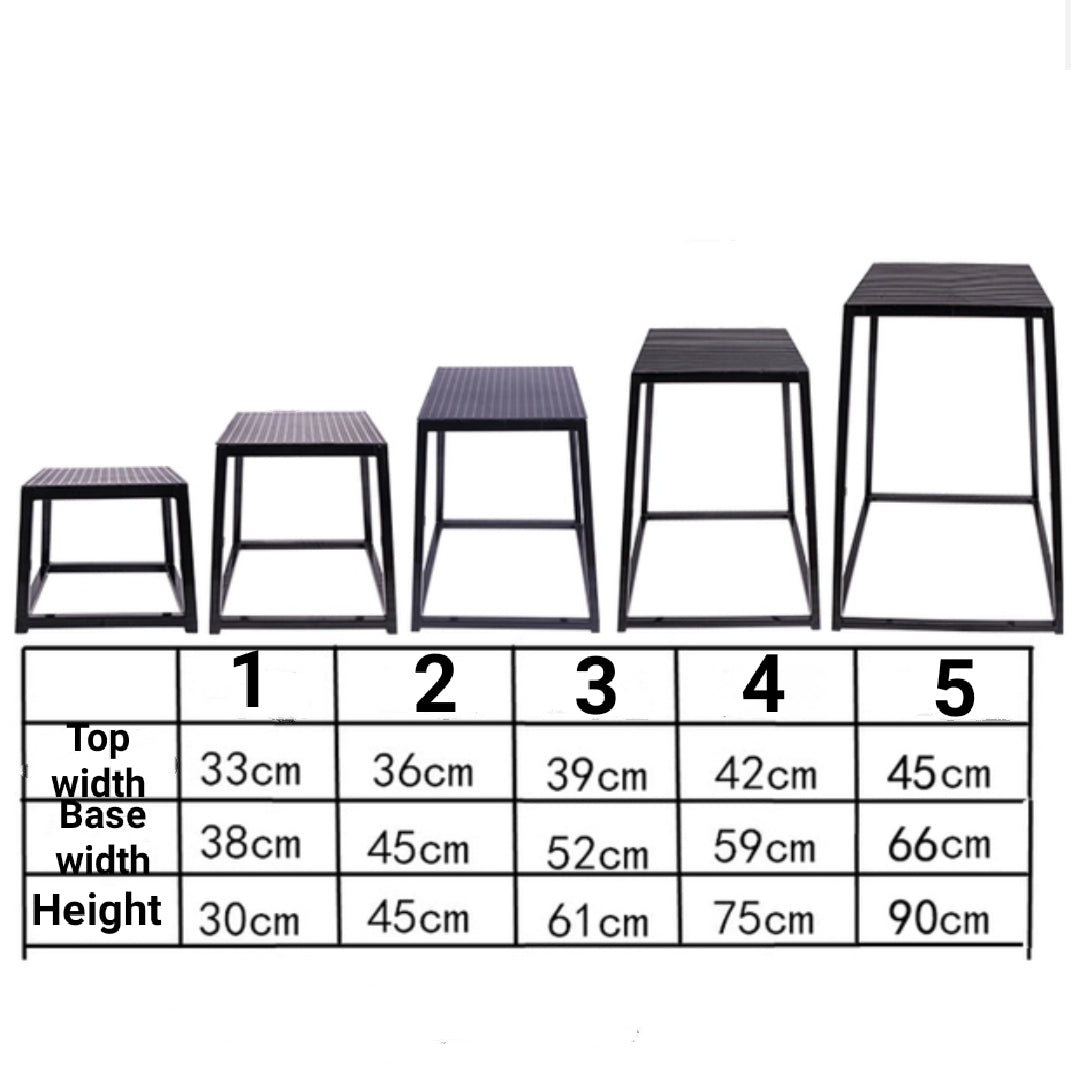 AMB Sports Stackable Steel Plyometric Box Set - 5 Different Levels
