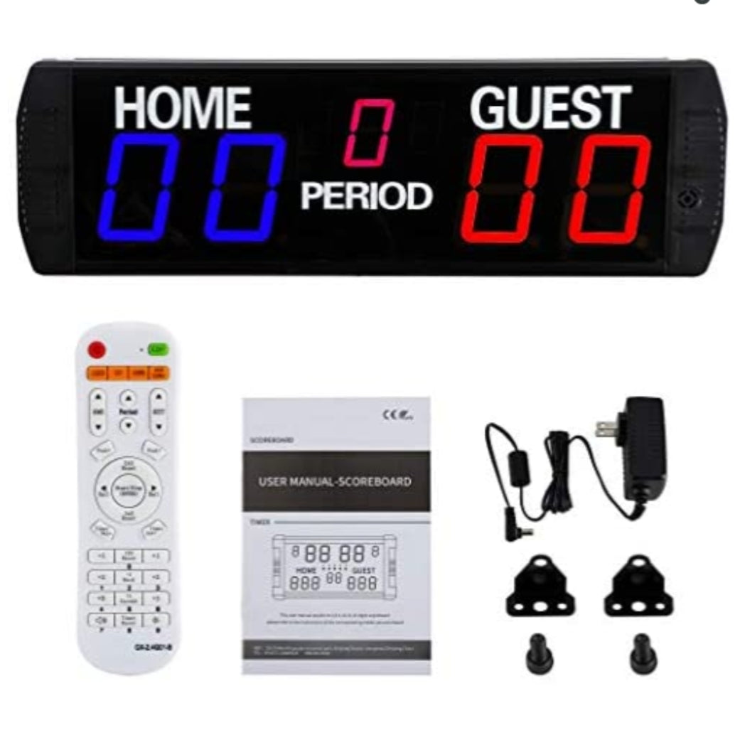 LED 5 Digits Electronic Scoreboard  Indoor Use with Remote Control for Basketball Soccer Volleyball Table Tennis