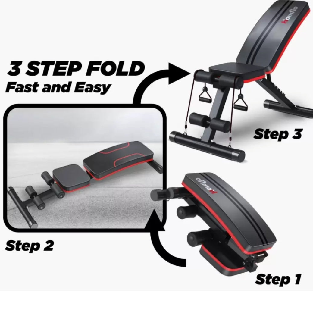 Foldable 7 Position Gym Bench with Sit-up Function