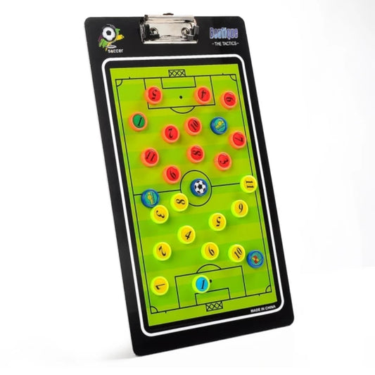 Soccer Football Magnetic Tactic Coach Clip Board with Erasers, Pen & Whistle