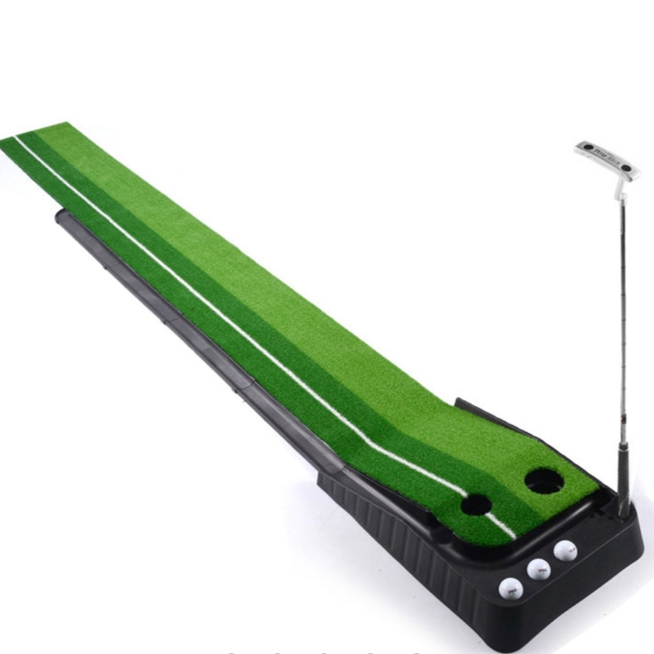 Indoor Golf Practice Putter Trainer Set Auto Ball Return Function 2.5m