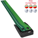 Indoor Golf Practice Putter Trainer Set Auto Ball Return Function 2.5m