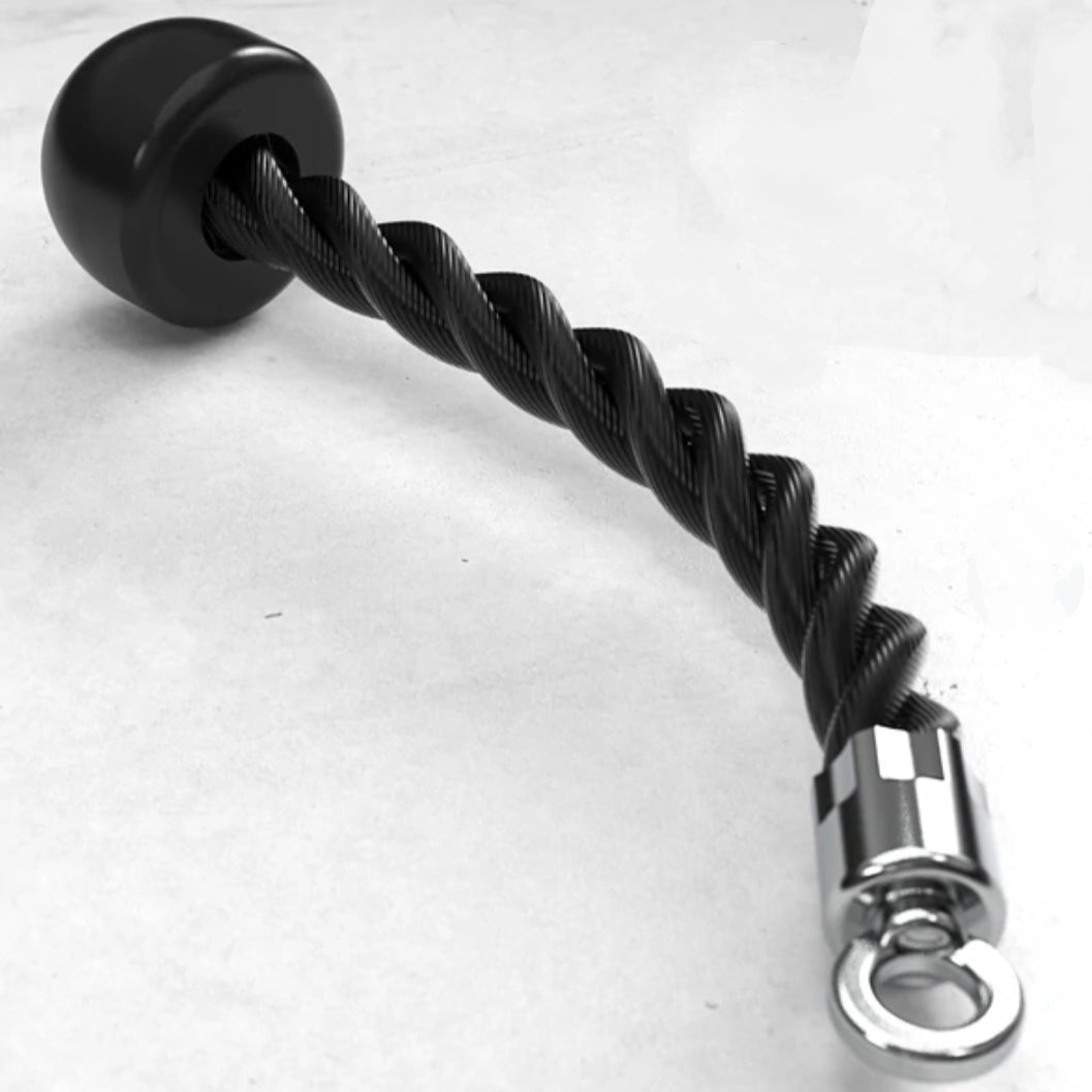 Single Tricep Rope Universal Cable Machine Attachment - Single-Ended Rope with Rubber Stopper