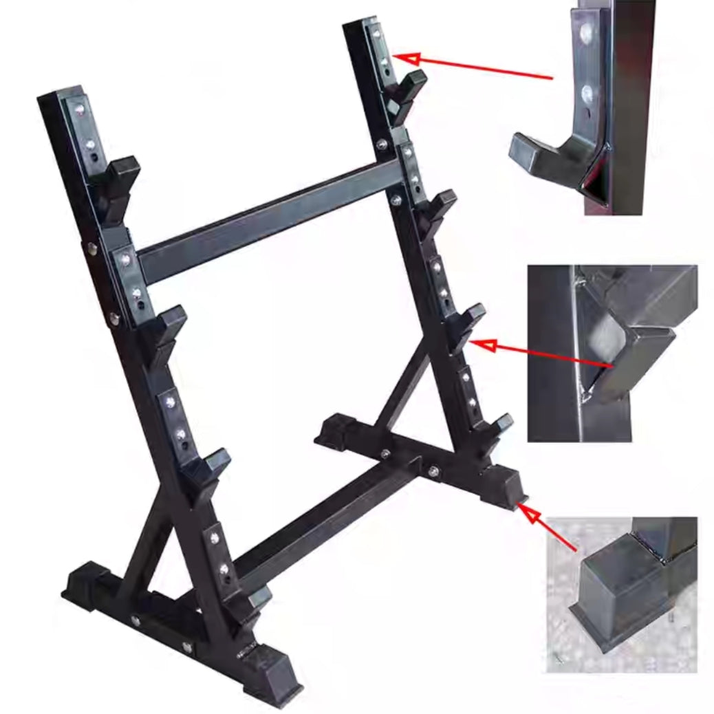 4-Tier Gym Barbell Weight Storage Rack