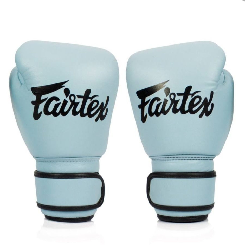 Fairtex BGV20 Pastel Blue Genuine Leather Muay Thai Boxing Gloves