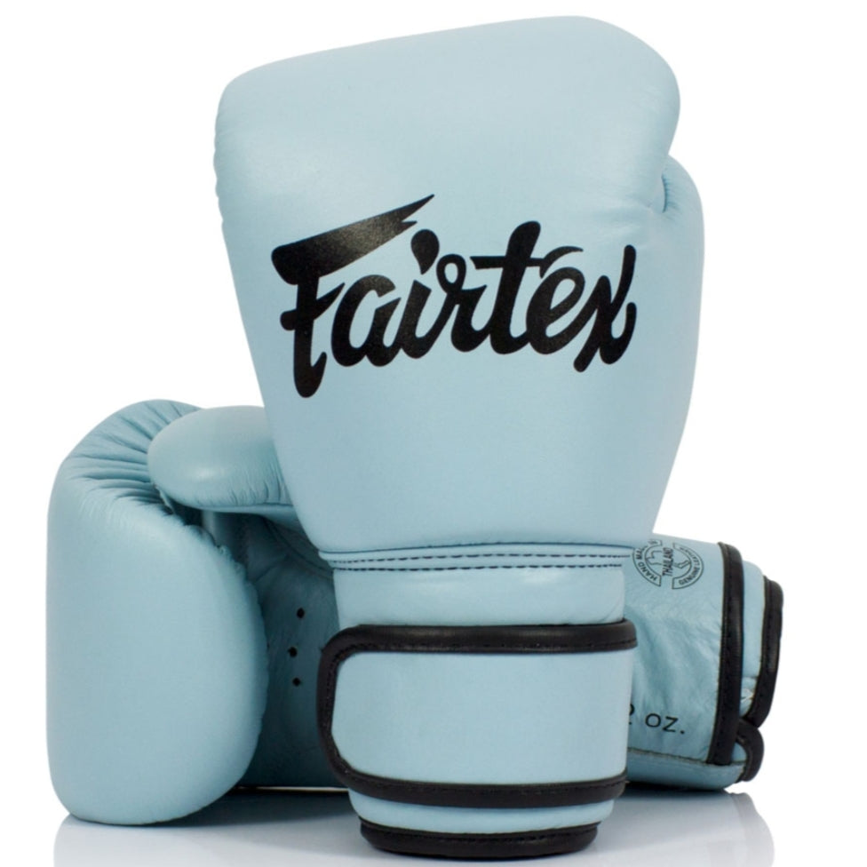 Fairtex BGV20 Pastel Blue Genuine Leather Muay Thai Boxing Gloves