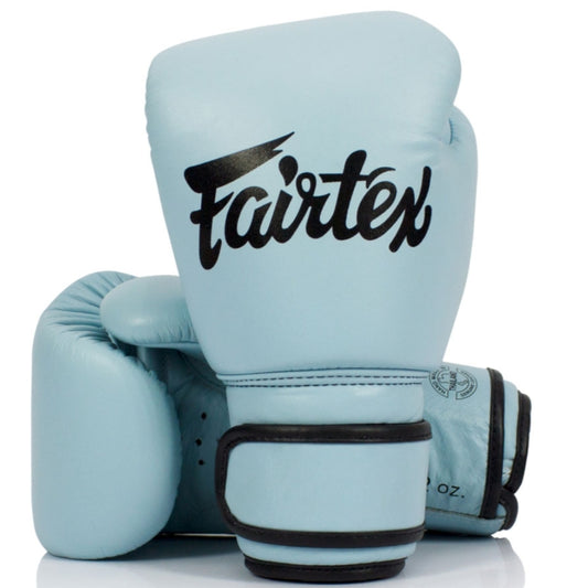 Fairtex BGV20 Pastel Blue Genuine Leather Muay Thai Boxing Gloves