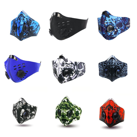 Altitude Training Anti-Dust Carbon Cough Sneeze Filter Cycling, Running Workout Mask