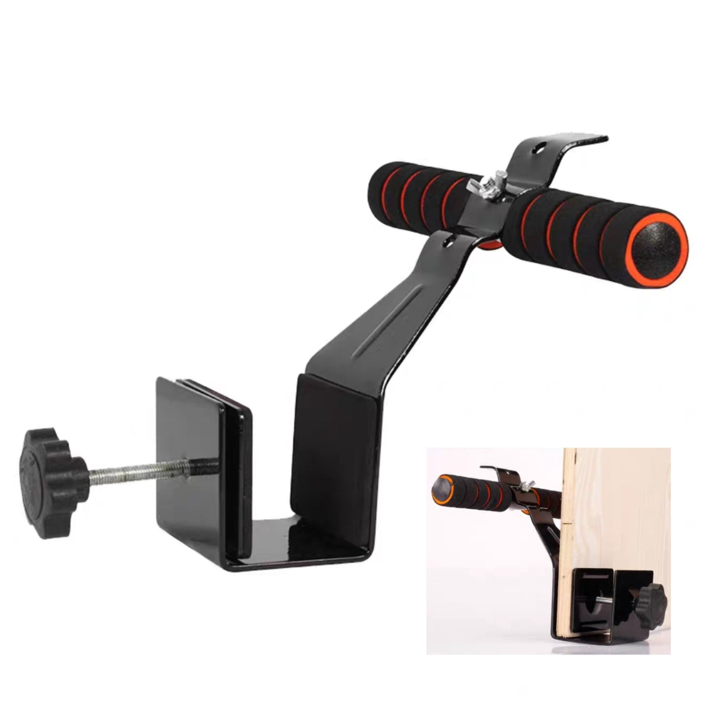 Doorway Sit-Up Bar Portable Sports Crunch Bar for Abdominal Exercises Adjustable Height Levels and Padded Ankle Bar