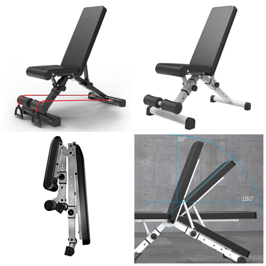 Adjustable Weight Bench Folding Exercise Bench with Dumbbells Inclined Sit-up Function